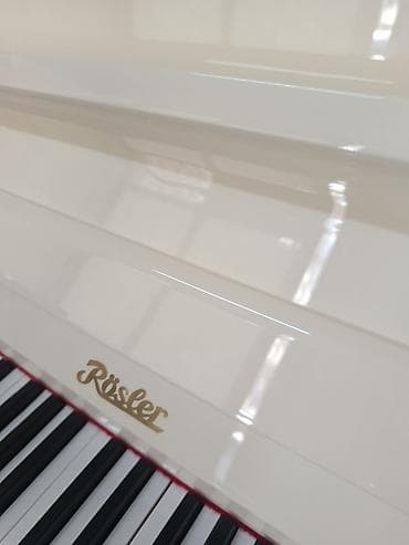 Музыкальные инструменты: Rösler vertikal piano – parlaq ağ rəngdə, klassik dizayn — 3