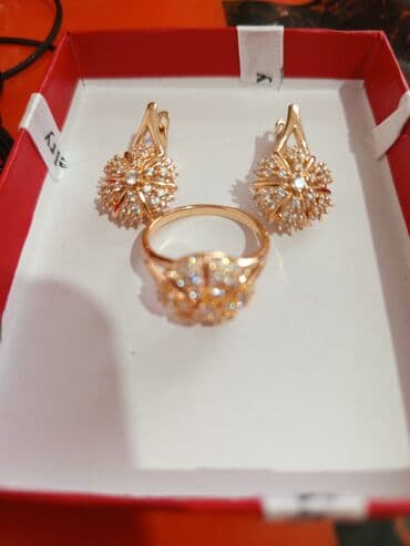 rus papağı: Üzük və sırğalar - Rəng: qızılı qirmizi rus qizili rengi rose gold - — 11