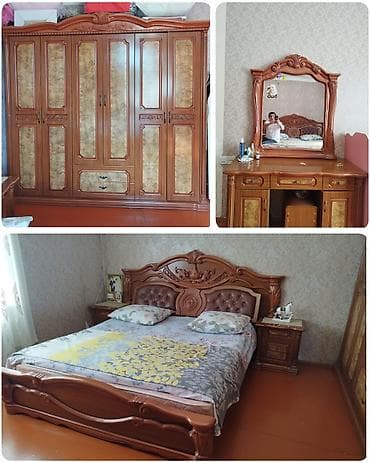 sef qapi: Yataq otağı dəsti – klassik dizayn, oyma naxışlarlaMalazya yataq — 1