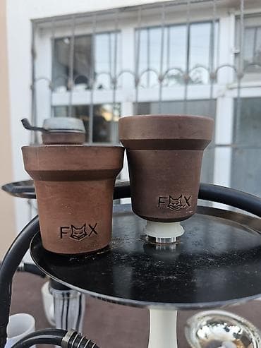 bas: Məhsul: Nərgilə üçün FOX gil başlıqlar və şüşə nərgilə dəsti Təsvir — 1