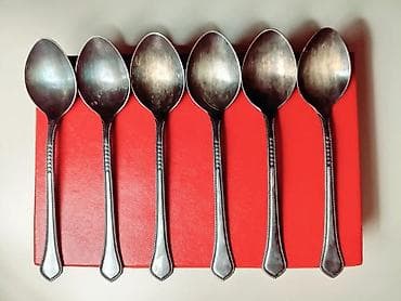 ləvazimatlar: 6 ədəd çay qaşığı dəsti - Material: metal ərintisi (gümüşü ton) — 1