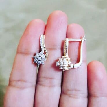 женские золотые серьги: Sırğa, Sarı qızıl, 585 Əyar, 426 g — 1