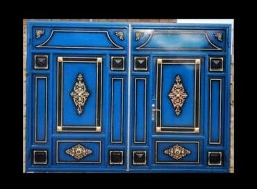 жер тошок: Железо Дворовые ворота, Распашные, 3 м, Механические, С дверью, цвет - Голубой, Нет кредита, Платная установка, Платная доставка — 1