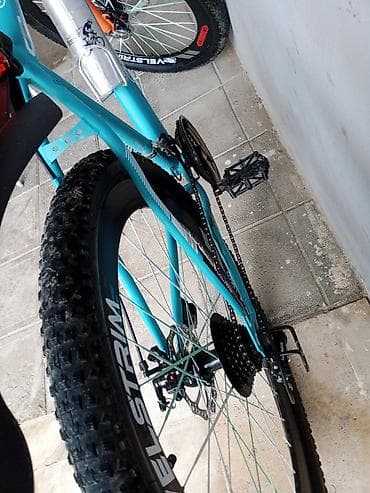 Velostrim dağ velosipedi - Çərçivə: yüngül alaşımlı, turkuaz-narıncı — 3