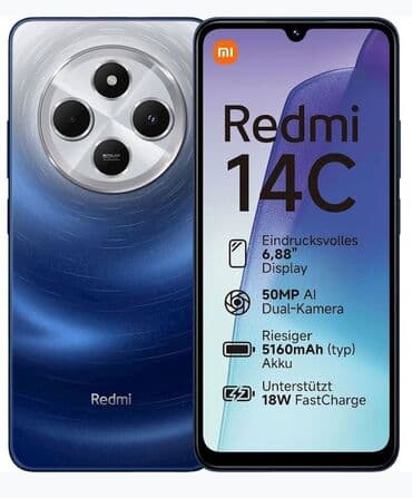 xiaomi redmi note 7 qiymeti bakida: Redmi 14C, 256 GB, Sensor, İki sim kartlı, Zəmanət — 4
