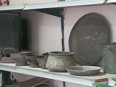 somavar: Antik mis samovar və bədii mis qab - Material: qalın mis (samovar) — 8