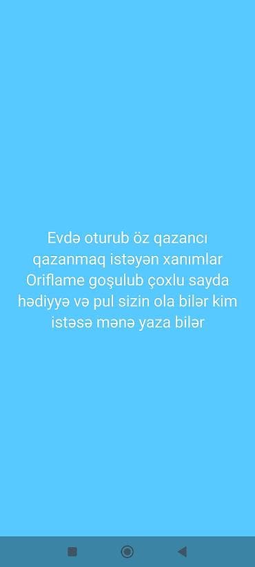 Xanımlar üçün evdən işləmə imkanı – Oriflame komandamıza qoşulun. -