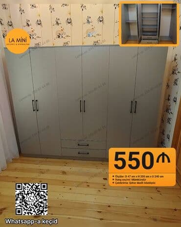 Açılan, 6 qapı Düz dolab, Qarderob, paltar dolabı