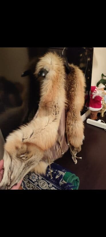 qadınlar üçün qara qonur tülkü xəzindən papaq: Jilet, One size — 2