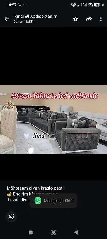 qubka: Möhtəşəm divan kreslo desti 👑 Endirim Məhdud sayda bazali divan — 1