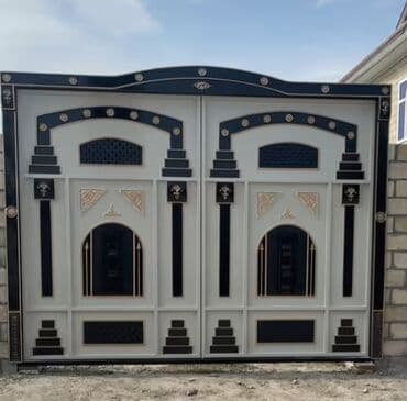 жер тошок: Железо Дворовые ворота, Распашные, 3 м, Механические, С дверью, цвет - Голубой, Нет кредита, Платная установка, Платная доставка — 34