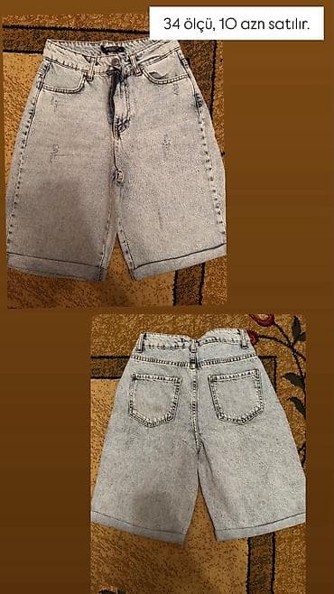 shortik: Şalvar, Bershka, 2XS, rəng - Göy — 1