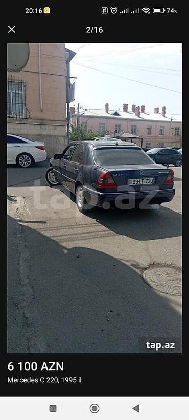 priora kapotu: Mercedes-Benz C220 sedan - Kuzov: W202, 4 qapı, tünd mavi rəng - — 10