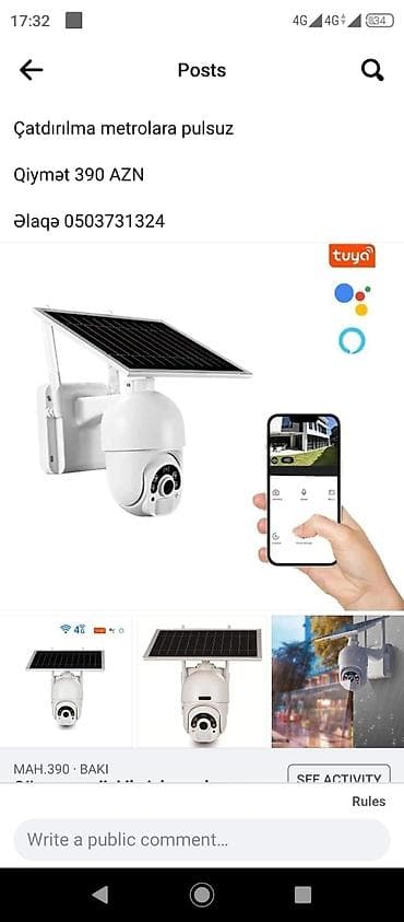 Günəş enerjisi ilə işləyən kamera (4G) Bu kamera, bir neçə kameranı