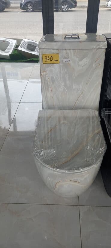 Mərmər naxışlı unitaz-komplekt - Material: keramik, mərmər effekti