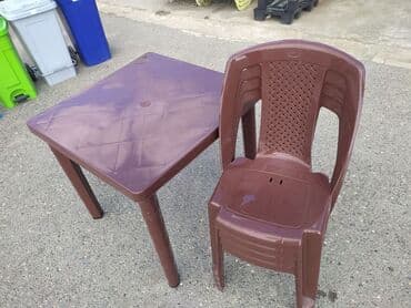 раскладной стол: Yeni, Kvadrat masa, 4 stul, Açılmayan, Stullar ilə, Plastik, Azərbaycan — 3