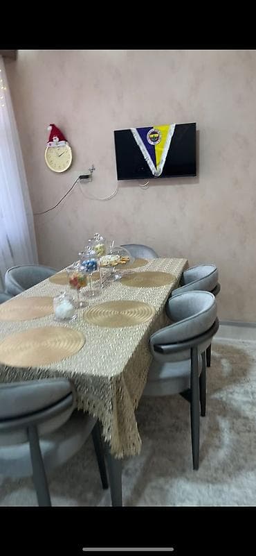 taxta stul: Qonaq otağı üçün, Yeni, Dördbucaq masa, 8 stul — 3