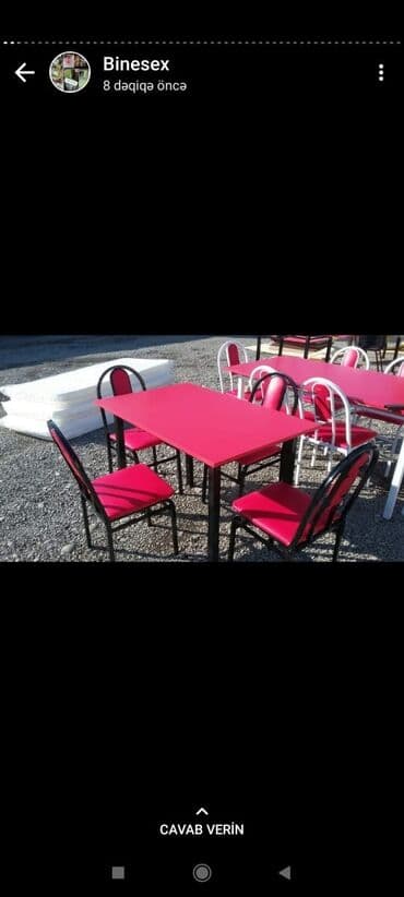 laminat qiyməti: Qonaq otağı üçün, Yeni, Açılmayan, Dördbucaq masa, 6 stul — 2