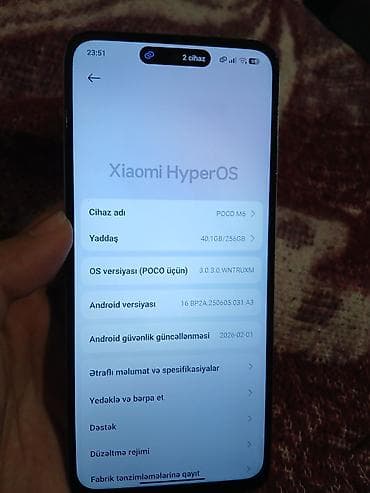 ishlenmish telefonlar: Poco M6, 256 GB, rəng - Gümüşü, Sensor — 2