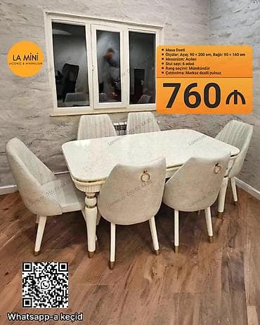 masa acılan: Açılan, 6 stul — 1