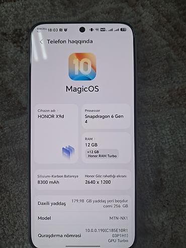 huawei mate 40: Honor X9d, 256 GB, rəng - Boz, Barmaq izi — 3