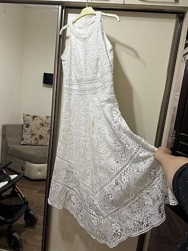 1 dəfə geyinilib Ağ rəngli krujeva maxi don - Model: yuxarıdan — 2