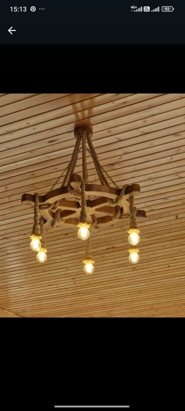 yeni il senliyi: Çılçıraq, 8 lampa, Taxta — 6