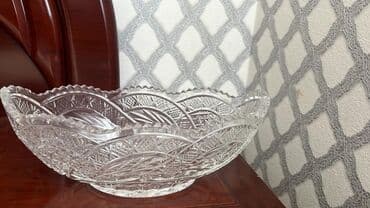 Kəsimli şüşə/kristal qab - Qablıq və dekor üçün zərif şüşə qab -