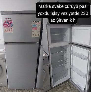 iphone 15 pro max dubayski: 2 qapılı Shivaki Soyuducu Satılır, rəng - Gümüşü — 1