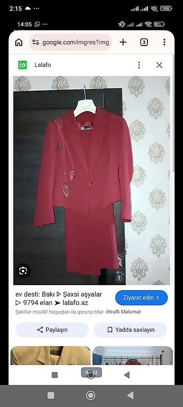 Qadın geyimləri dəsti – müxtəlif modellər 1)bordo dest qadın blazer -