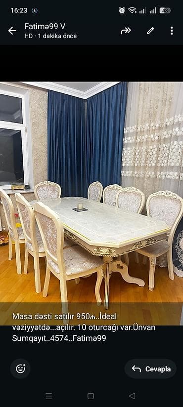 usdular: Masa dəsti satılır 950₼. İdeal vəziyyətdə. açılır. 10 oturcağı — 1