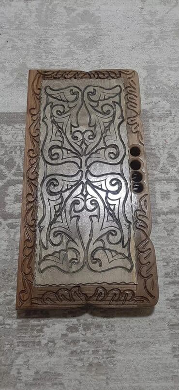 купить стол для бильярда: Taxta nəqşli nərd taxtası - Material: taxta və qoz agaci (əl oyma — 17