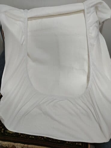 ткань белая: Новый Односпальный Хлопок Наматрасник, Самовывоз — 5