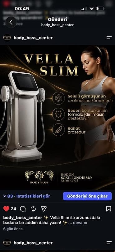 Xidmətlər: Vella Slim – bədən formalaşdırma xidməti İşçi axtarilir. Xidmətin — 1