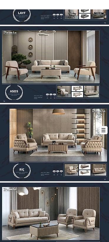 Damla Mebel oturma dəsti kolleksiyası – Layf, Asos və Riç modelləri — 1