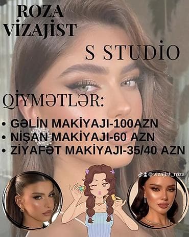 tarsofka fasad qiymeti: ROZA VİZAJİST – S STUDIO makiyaj xidməti Xidmətlər və qiymətlər — 1
