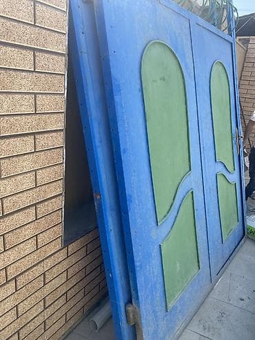 perde ucuz: Dəmir Həyət darvazası, Yana açılan, Mexaniki, Şəbəkə ilə, rəng - Mavi, Kredit yoxdur — 2