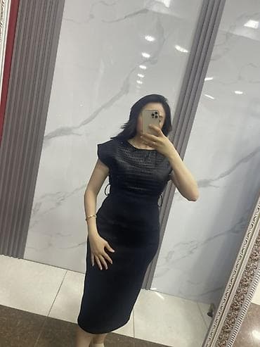 be: Qadın geyimi – qara midi don - Model: bədənə oturan, qələm kəsimli — 2