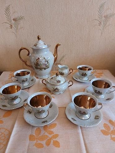 Çay dəsti, rəng - Ağ, Farfor