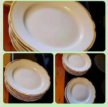 celine: СССР.1964г.
Москва.Б.У.М.

Россия.
Фарфор.

Дм,24,22см.
По,6шт.
Новые — 2