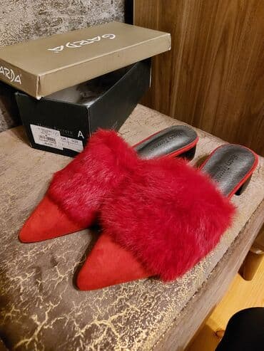 домашние тапочки новый: Сабо, Размер: 40, цвет - Красный, Новый — 1
