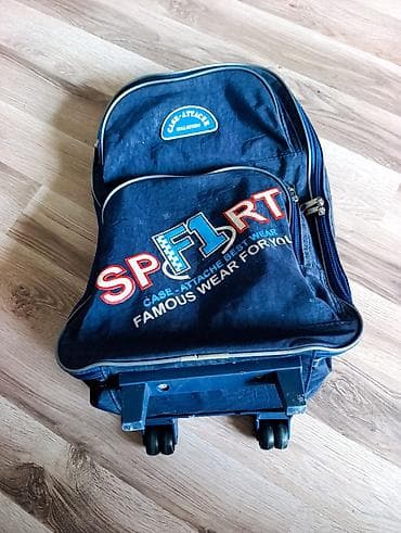 Oyuncaqlar: Çamadan tipli təkərli məktəb/seyahət çantası - Rəng: tünd mavi — 3