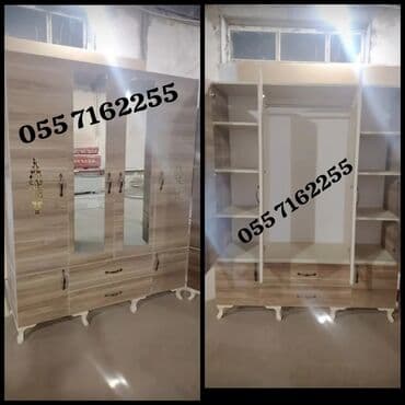 ev qap: Açılan, 4 qapılı Düz dolab, Qarderob, paltar dolabı, Türkiyə — 14