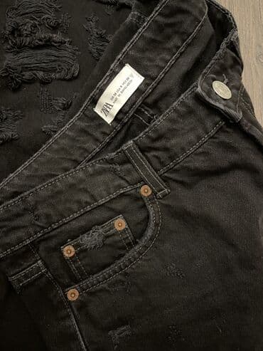 guləş geyimi: Zara, yırtıq detallı cins şalvar Dizlərdə və digər yerlərdə yırtıqlar — 7