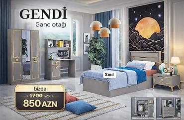 GENDİ – Gənc otağı dəsti Komplektin tərkibi: - 1 nəfərlik çarpayı — 1