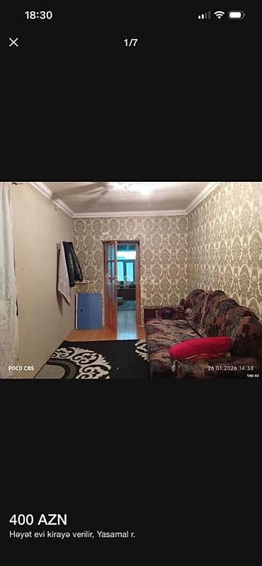 yasamalda kreditle evler: Yasamal r-nunda həyət evi kirayə verilir — 300 AZN. Plan və — 5