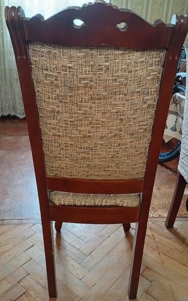 fırlanan stollar: Qonaq otağı üçün, İşlənmiş, Açılan, Dördbucaq masa, 6 stul — 4