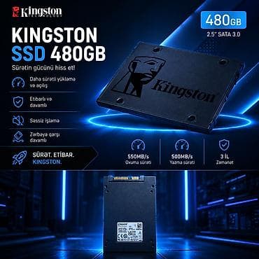 hart disk: Xarici SSD disk Kingston, 480 GB, 2.5", İşlənmiş — 1