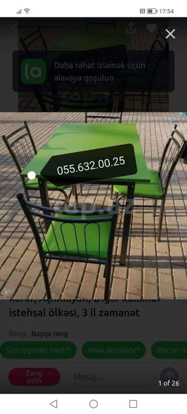 bağça üçün: Kuxna üçün stol stul dəstinin sexdən birbaşa satışı var modellər — 14