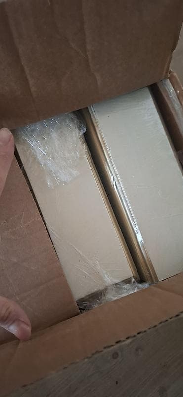 dekor panel: Dekorativ divar plitələri – krem rəng, qızılı haşiyə - Material — 2